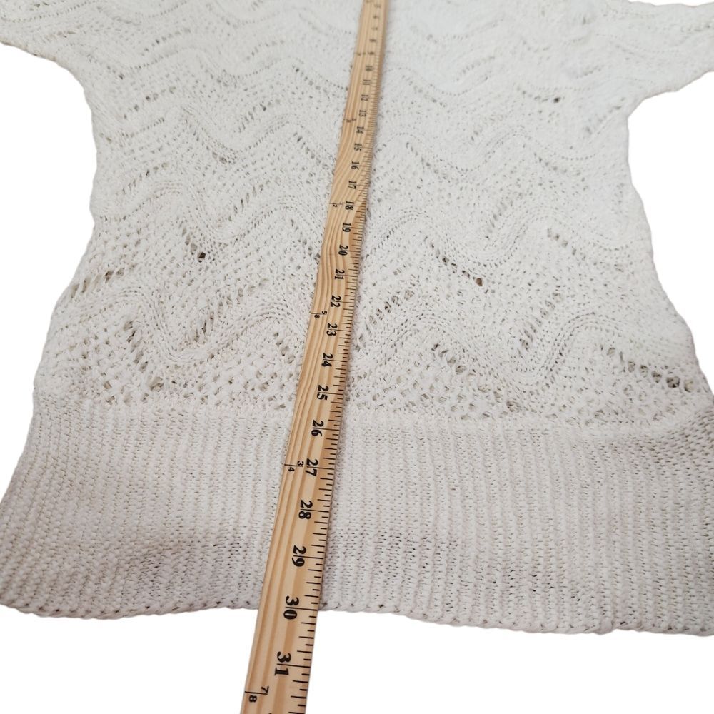 Lilly Pulitzer White Open Knit Ofd Shoulder Sweater Medium Large - Picture 8 of 11